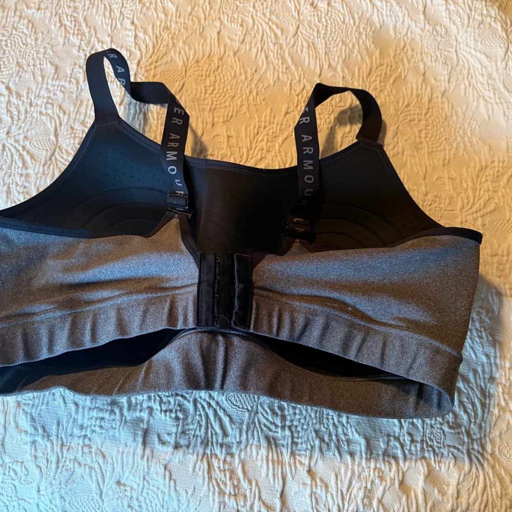 Under Armour Black and Gray Sports Bra